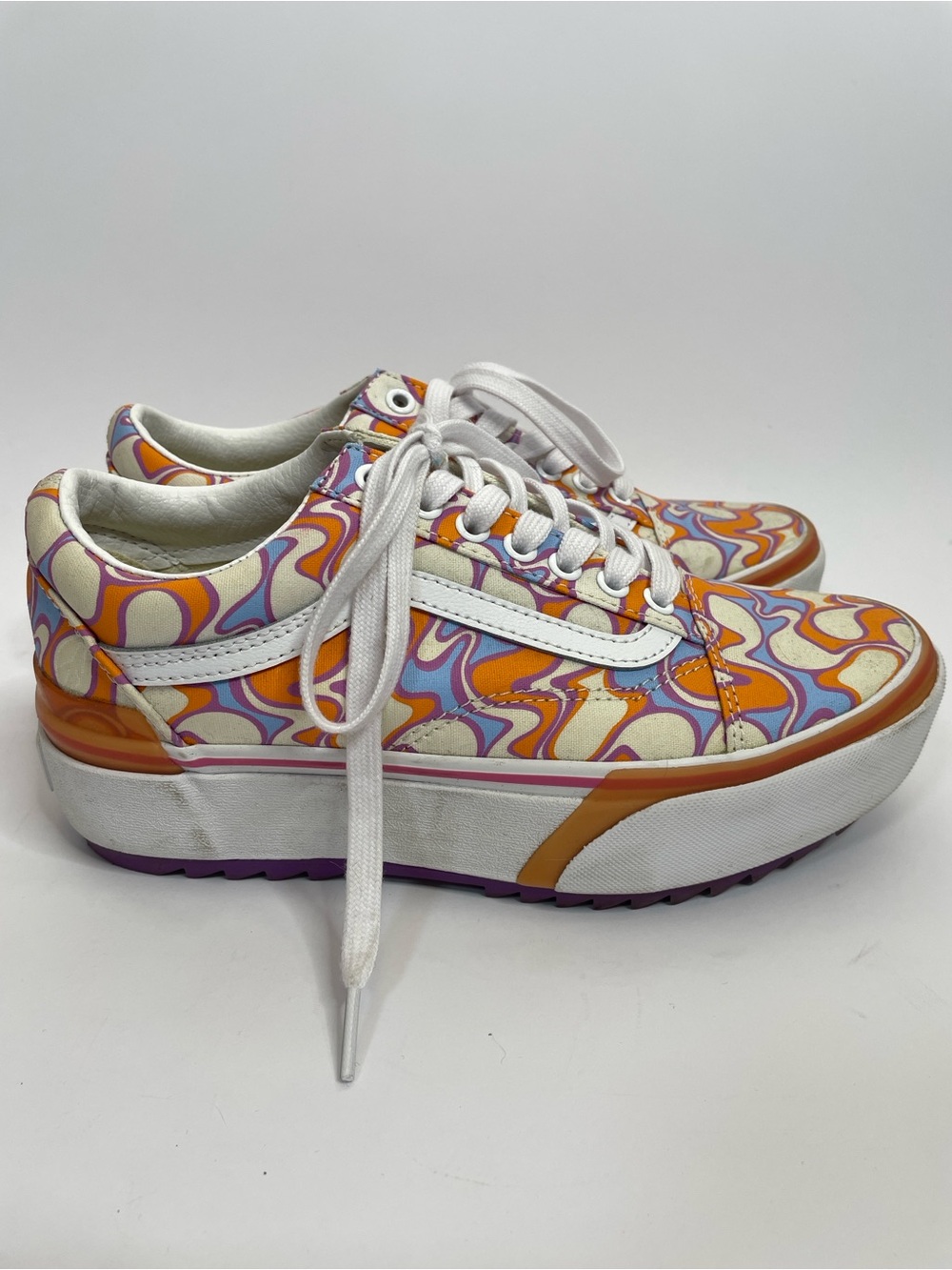 Vans | Stacked Old Skool UV React Sneakers Orange Peace Size 6.5 / 8 - Picture 3 of 12